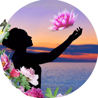 lady holding lotus flower